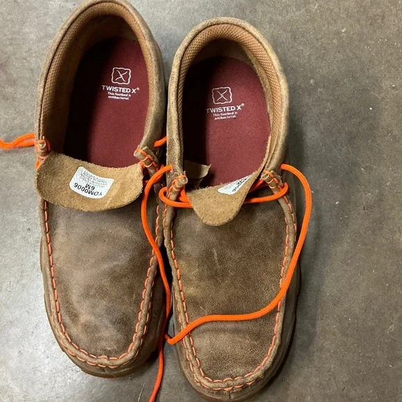 Twisted X Kids Moccasins Brown with Orange Laces